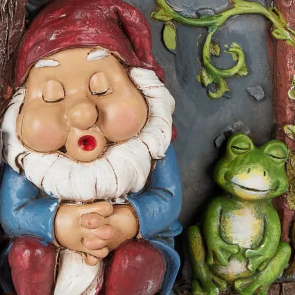 Havefigur Nisse Dekoration, 17x12x4.5 cm, Flerfarvet