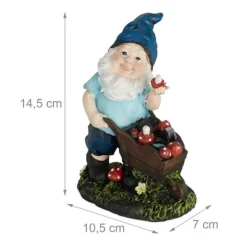 Havefigur Nisse, 14,5x10,5x7 cm, Flerfarvet