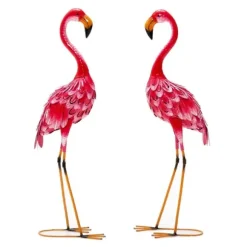 Havefigur Sæt, Flamingo Dekoration 2-delt, 20x27x89 cm