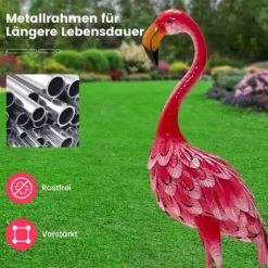 Havefigur Sæt, Flamingo Dekoration 2-delt, 20x27x89 cm
