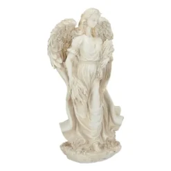 Havefigur, Stående Engel, 46.5x23x14 cm, Hvid