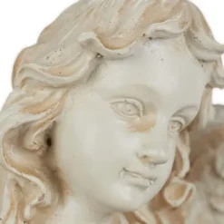 Havefigur, Stående Engel, 46.5x23x14 cm, Hvid