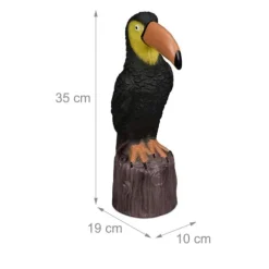 Havefigur, Tukanfugl, 35x10x19 cm, Sort