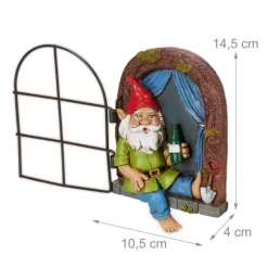 Havefigur Vinduesdekoration, 14.5x10.5x4 cm, Flerfarvet