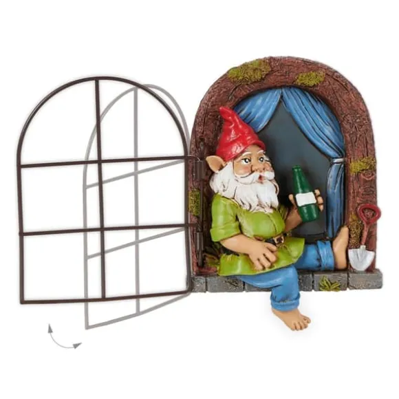 Havefigur Vinduesdekoration, 14.5x10.5x4 cm, Flerfarvet