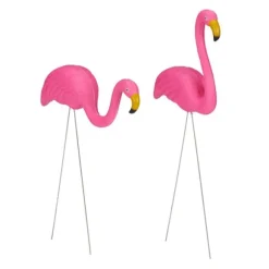 Havefigur-sæt, Flamingo, 70x31,5x7,5 cm, Pink