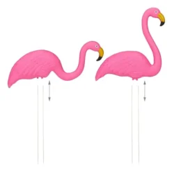 Havefigur-sæt, Flamingo, 70x31,5x7,5 cm, Pink