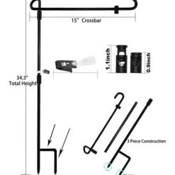 Haveflagstativ Haveflagstangholder Banner Flagpole til udendørs gårdhave Græsplæne Have