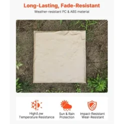 Havefliser, 39,5x39,5x2,6 cm, Beige, Plast