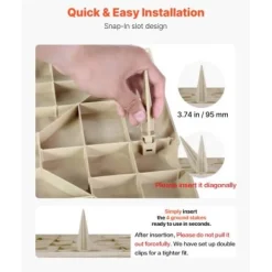 Havefliser, 39,5x39,5x2,6 cm, Beige, Plast