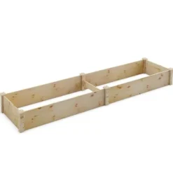 Havekøkkenbed, 240x60x25 cm, Naturfarvet