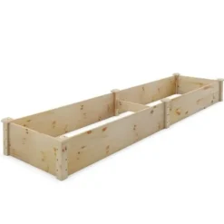 Havekøkkenbed, 240x60x25 cm, Naturfarvet