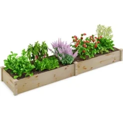 Havekøkkenbed, 240x60x25 cm, Naturfarvet