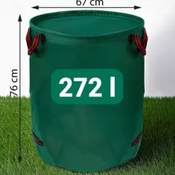 Havekurv til blade 272 l Plonos PL-524 grøn