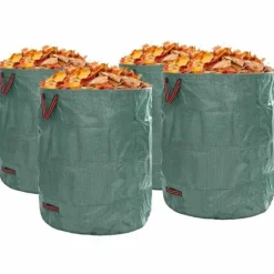 Havematerialeposer 4 stk. - Praktiske haveaffaldsposer med håndtag | Farve: Grøn | Størrelse: 79x79x99.5 cm