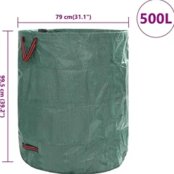 Havematerialeposer 4 stk. - Praktiske haveaffaldsposer med håndtag | Farve: Grøn | Størrelse: 79x79x99.5 cm