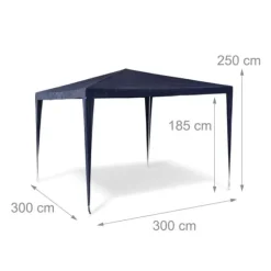 Havepavillon, 2,5 x 3 x 3 m, blå