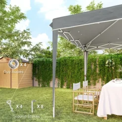 Havepavillon Kane 3 × 3 m, lysegrå