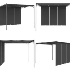 Havepavillon med gardin 3x3x2,25m antracitgrå - Markise - Markiser - Home & Living