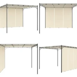 Havepavillon med gardin 3x3x2,25m cremefarvet - Markise - Markiser - Home & Living