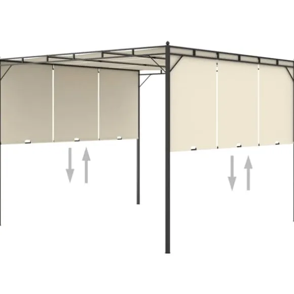 Havepavillon med gardin 3x3x2,25m cremefarvet - Markise - Markiser - Home & Living