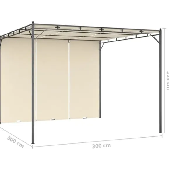Havepavillon med gardin 3x3x2,25m cremefarvet - Markise - Markiser - Home & Living