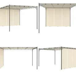 Havepavillon med gardin 4x3x2,25 m cremefarvet - Markise - Markiser - Home & Living