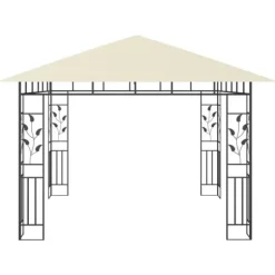 Havepavillon med myggenet - Stabil metalkonstruktion | Farve: Creme | Størrelse: 3x3x2,73 m