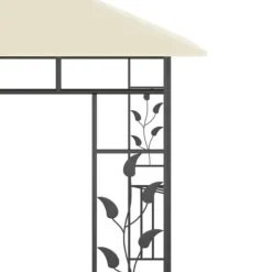 Havepavillon med myggenet - Stabil metalkonstruktion | Farve: Creme | Størrelse: 3x3x2,73 m