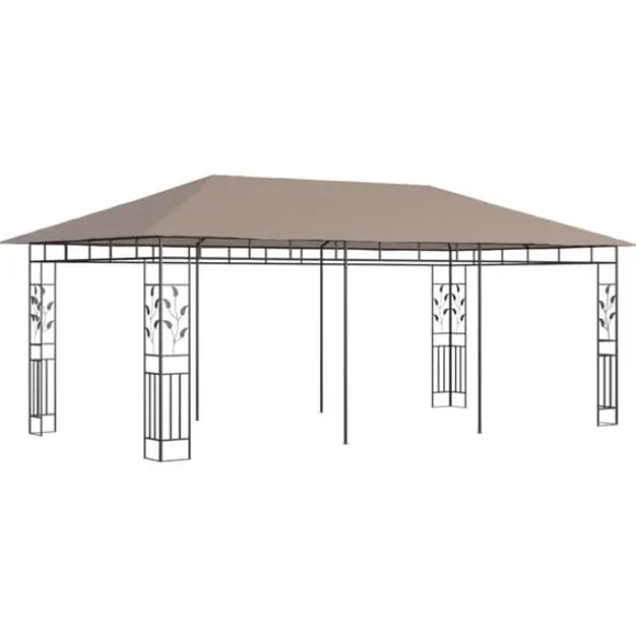 Havepavillon med myggenet - 6x3x2,73 m | Farve: Gråbrun | Vægt: 180 g/m²