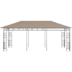 Havepavillon med myggenet - 6x3x2,73 m | Farve: Gråbrun | Vægt: 180 g/m²