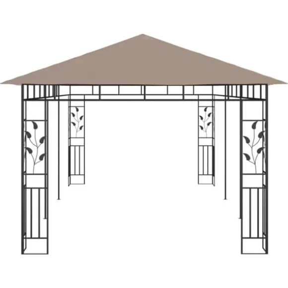 Havepavillon med myggenet - 6x3x2,73 m | Farve: Gråbrun | Vægt: 180 g/m²