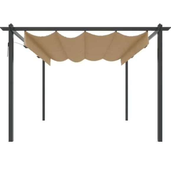 Havepavillon med sammenrulleligt tag 4x3 m gråbrun - Havepavillon - Havepavilloner - Home & Living