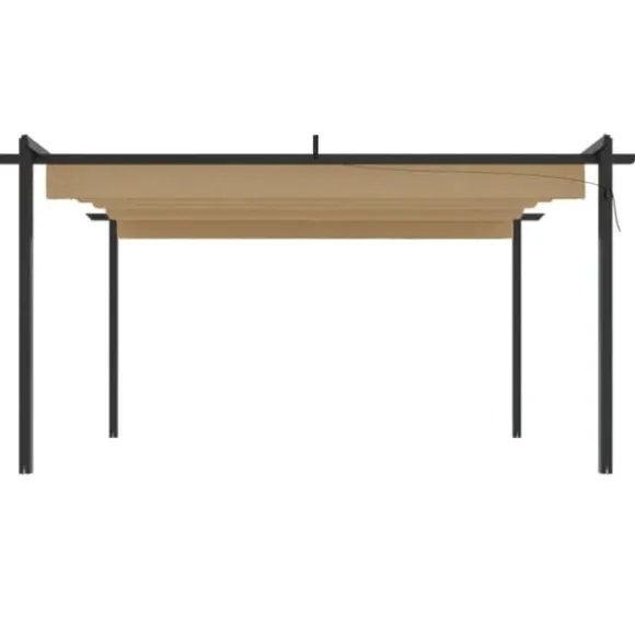 Havepavillon med sammenrulleligt tag 4x3 m gråbrun - Havepavillon - Havepavilloner - Home & Living