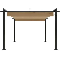 Havepavillon med sammenrulleligt tag 3x3 m gråbrun - Havepavillon - Havepavilloner - Home & Living