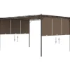 Havepavillon med sidegardin - Solbeskyttelse til havefester | Farve: Gråbrun | Størrelse: 4x3x2,25 m