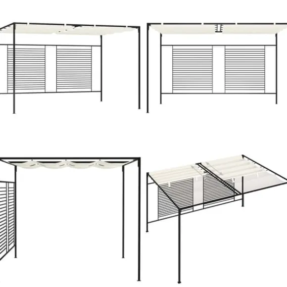 Havepavillon med udtrækkeligt tag 3x4x2,3 m 180 g/m² creme - Pavillon - Pavilloner - Home & Living