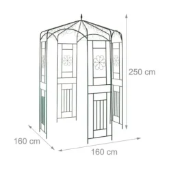 Havepavillon, Metal Rosenpavillon, 250x160x160 cm