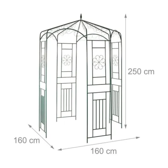 Havepavillon, Metal Rosenpavillon, 250x160x160 cm
