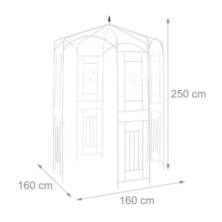 Havepavillon, Metal, 250x160x160 cm