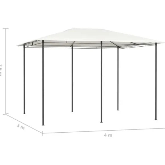 Havepavillon 3x4 m - Robust stålkonstruktion | Farve: Creme | Størrelse: 3x4x2,6 m