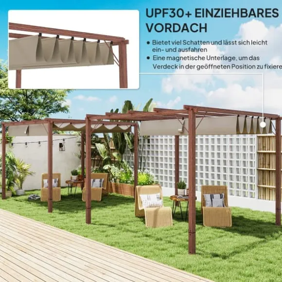 Havepavillon, 299x296x232 cm, Naturtræ