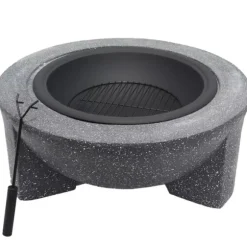 Havepejs til terrasse eller grund - Mørk granit + grill + poker