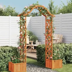 Havepergola med plantekasser i massivt fyrretræ | Farve: Natur | Størrelse: Standard