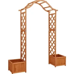 Havepergola med plantekasser i massivt fyrretræ | Farve: Natur | Størrelse: Standard