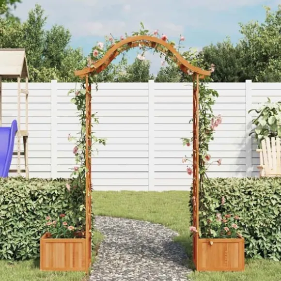 Havepergola med plantekasser i massivt fyrretræ | Farve: Natur | Størrelse: Standard