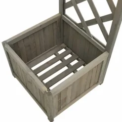 Havepergola med plantekasser - Massivt fyrretræ | Farve: Grå