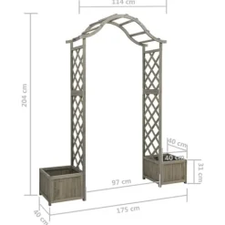Havepergola med plantekasser - Massivt fyrretræ | Farve: Grå