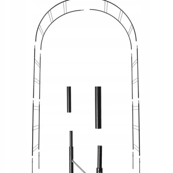 Havepergola, Metalstruktur, Støtter Klatreplanter,sort