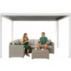 Havepergola 3x4 m med JUSTERBART ALUMINIUMSTAG, hvid, til TERRASSE, stærk
